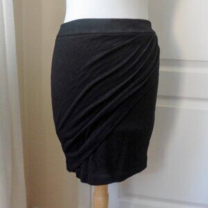 James Perse Black Poly/Cotton/Rayon Faux Wrap Short Skirt Size 1 XS/S